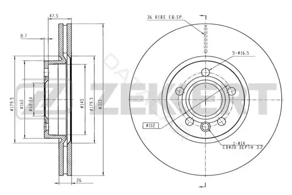 Тормозные диски ZEKKERT BS-5846