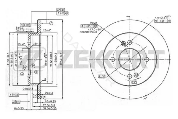 Тормозные диски ZEKKERT BS-5860