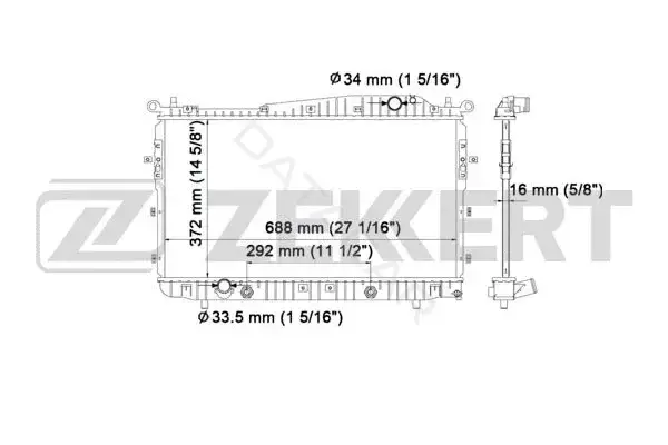 Радиатор охлаждения ZEKKERT MK-1238