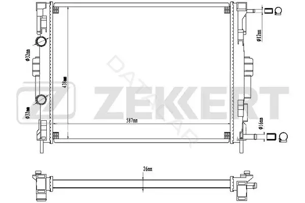Радиатор охлаждения ZEKKERT MK-1270