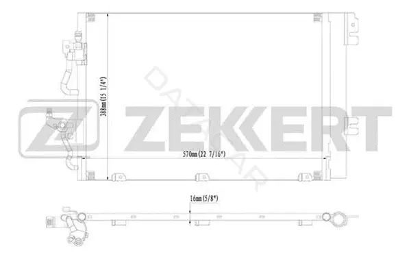 Радиатор кондиционера ZEKKERT MK-3016