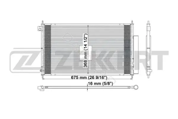 Радиатор кондиционера ZEKKERT MK-3046