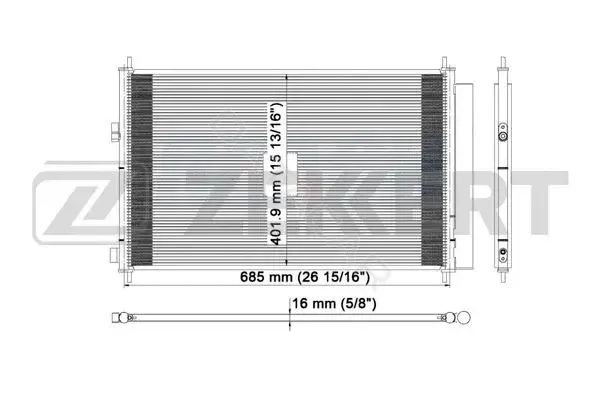 Радиатор кондиционера ZEKKERT MK-3152