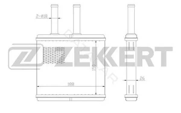 Радиатор печки ZEKKERT MK-5012