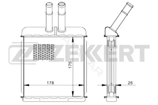 Радиатор печки ZEKKERT MK-5038