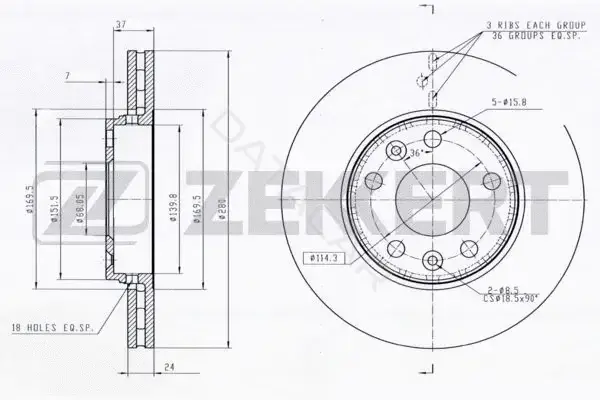 Тормозные диски ZEKKERT BS-5001