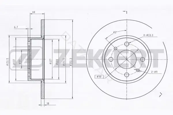 Тормозные диски ZEKKERT BS-5013