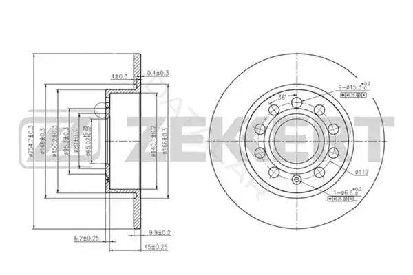 Тормозные диски ZEKKERT BS-5044