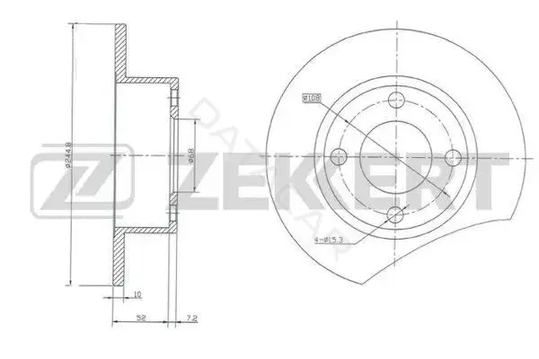 Тормозные диски ZEKKERT BS-5076