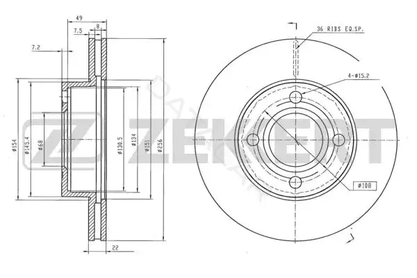 Тормозные диски ZEKKERT BS-5081