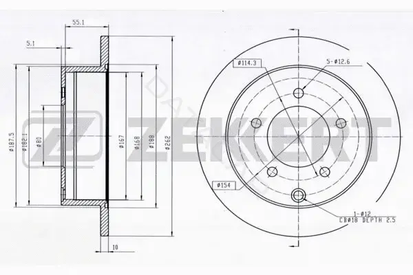 Тормозные диски ZEKKERT BS-5135