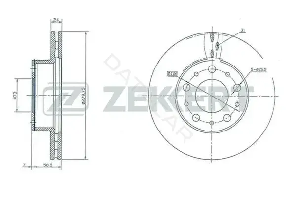 Тормозные диски ZEKKERT BS-5152