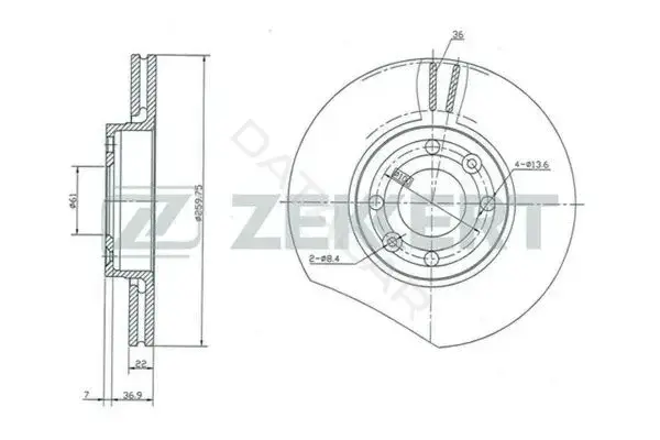 Тормозные диски ZEKKERT BS-5231