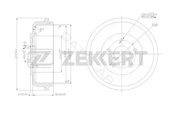 Тормозной барабан ZEKKERT BS-5233