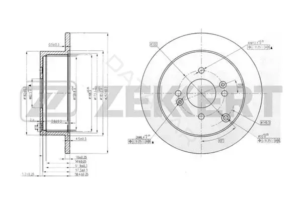 Тормозные диски ZEKKERT BS-5262