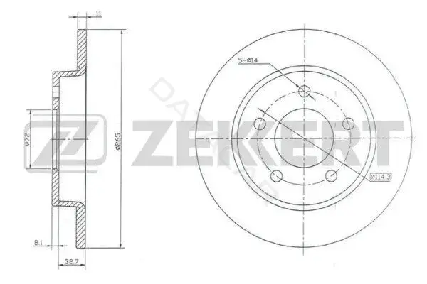 Тормозные диски ZEKKERT BS-5267