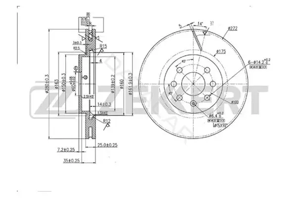 Тормозные диски ZEKKERT BS-5307