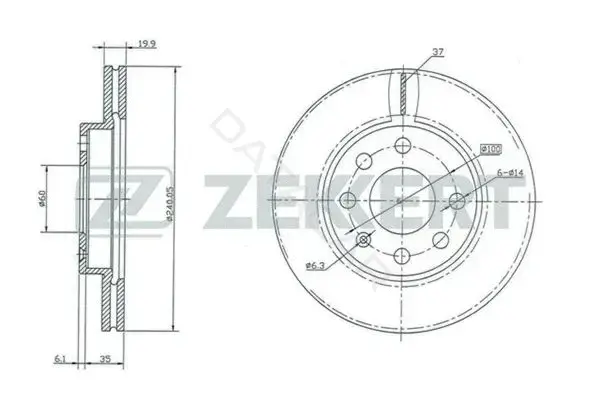 Тормозные диски ZEKKERT BS-5354