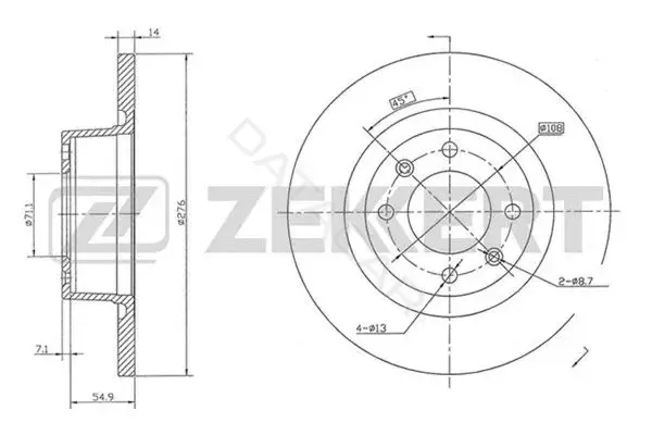 Тормозные диски ZEKKERT BS-5370