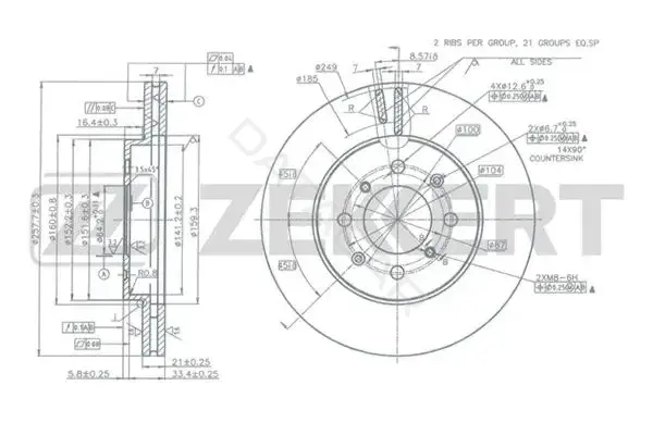 Тормозные диски ZEKKERT BS-5377