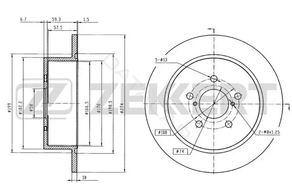 Тормозные диски ZEKKERT BS-5406