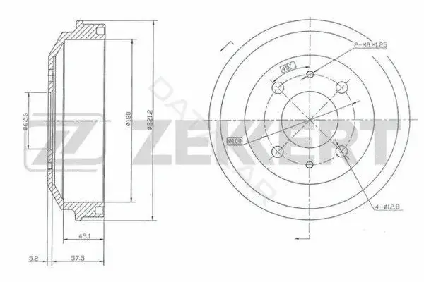 Тормозной барабан ZEKKERT BS-5421
