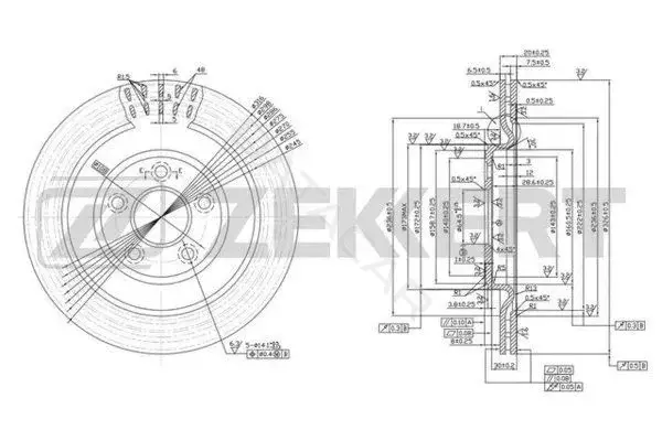 Тормозные диски ZEKKERT BS-5438