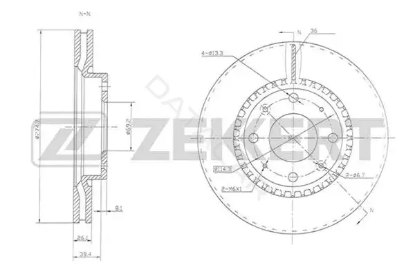 Тормозные диски ZEKKERT BS-5476