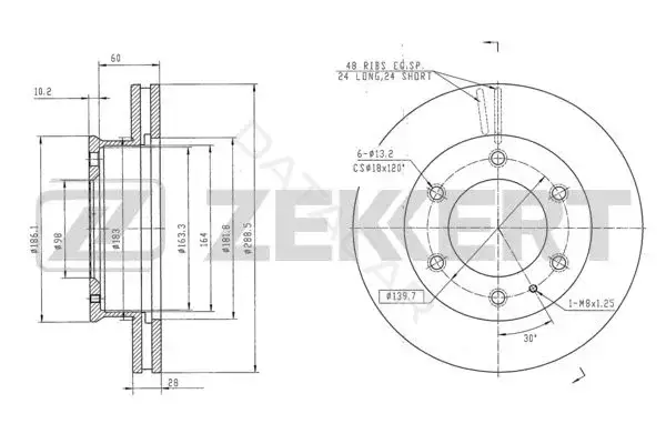 Тормозные диски ZEKKERT BS-5477