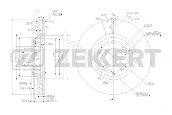 Тормозные диски ZEKKERT BS-5488