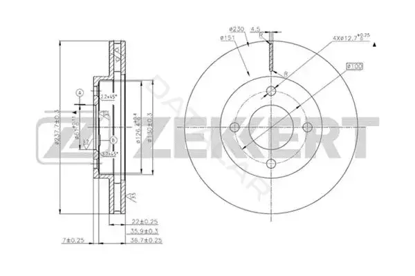 Тормозные диски ZEKKERT BS-5629