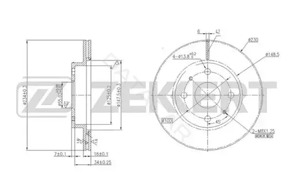 Тормозные диски ZEKKERT BS-5725