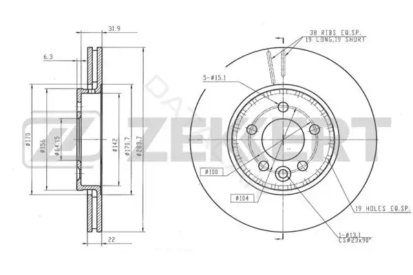 Тормозные диски ZEKKERT BS-5811