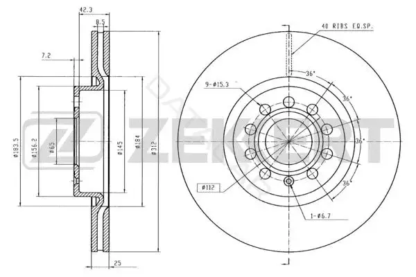Тормозные диски ZEKKERT BS-5016B