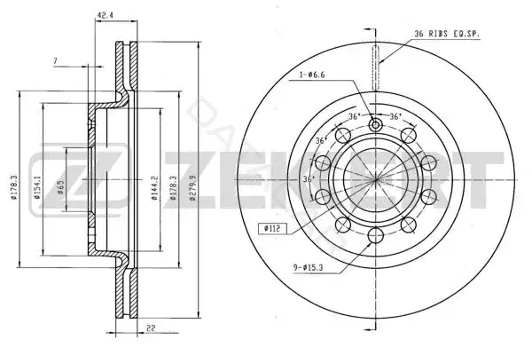 Тормозные диски ZEKKERT BS-5041B
