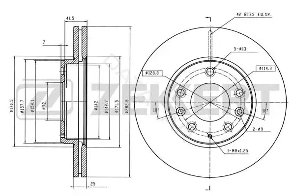 Тормозные диски ZEKKERT BS-5389B
