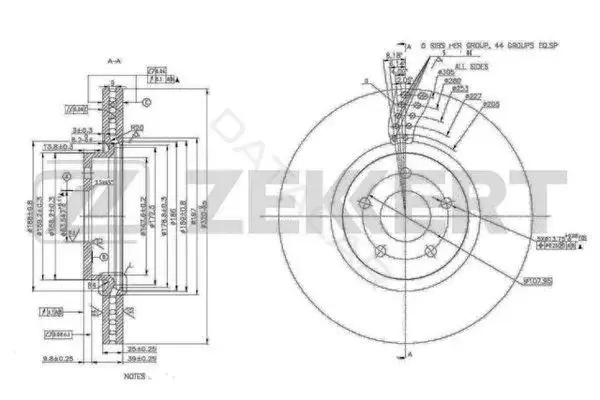 Тормозные диски ZEKKERT BS-6005
