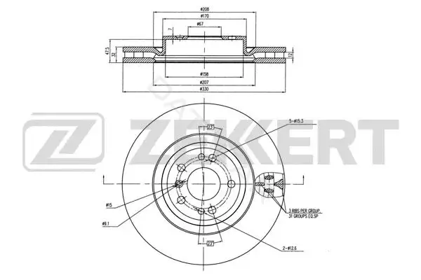 Тормозные диски ZEKKERT BS-6008B