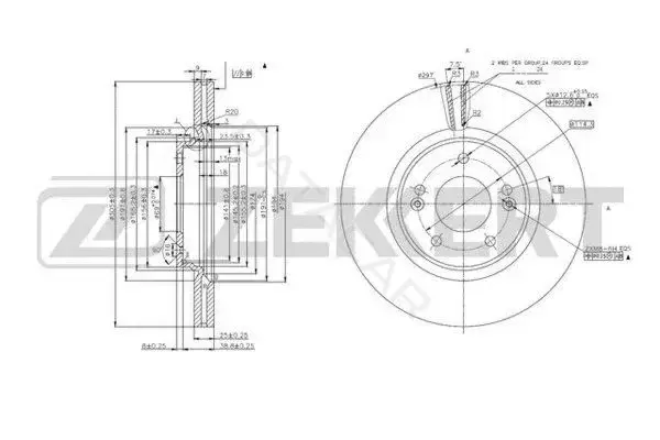 Тормозные диски ZEKKERT BS-6021