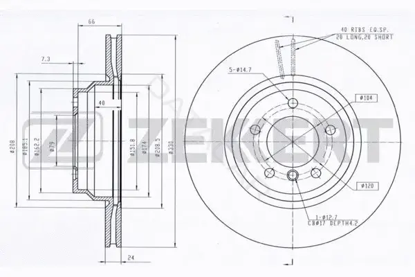 Тормозные диски ZEKKERT BS-6027