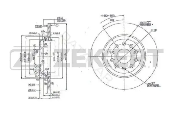 Тормозные диски ZEKKERT BS-6080