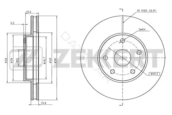 Тормозные диски ZEKKERT BS-6139