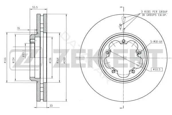 Тормозные диски ZEKKERT BS-6140
