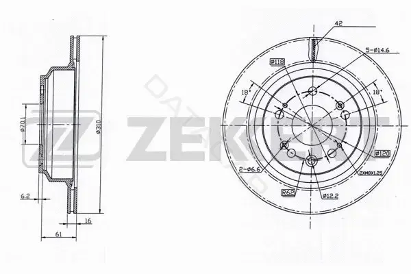 Тормозные диски ZEKKERT BS-6186