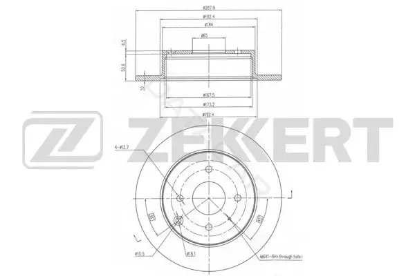 Тормозные диски ZEKKERT BS-6187