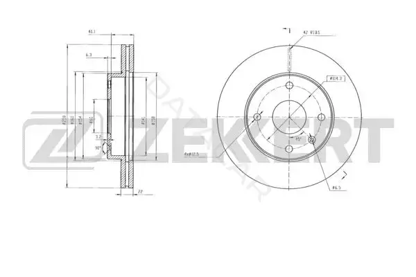 Тормозные диски ZEKKERT BS-6207