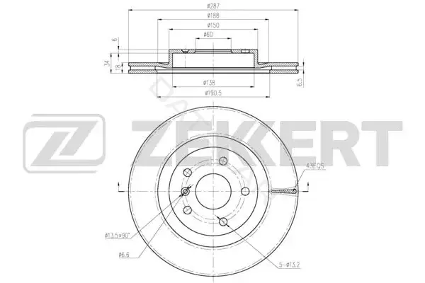 Тормозные диски ZEKKERT BS-6211