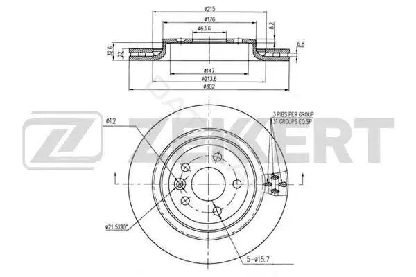Тормозные диски ZEKKERT BS-6235B