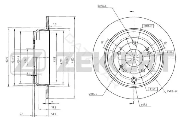 Тормозные диски ZEKKERT BS-6245