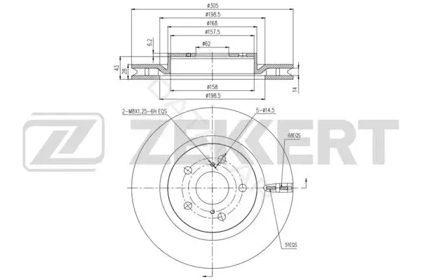 Тормозные диски ZEKKERT BS-6288